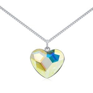 Stříbrný náhrdelník se Swarovski® Crystals srdce Aurora Boreale