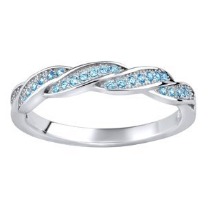 Stříbrný prsten IRIS s modrými zirkony Brilliance Zirconia velikost obvod 49 mm