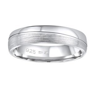 Snubní stříbrný prsten PRESLEY v provedení bez kamene pro muže i ženy velikost obvod 46 mm