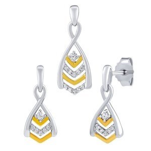 Jemný stříbrný/pozlacený set šperků Ashley s Brilliance Zirconia