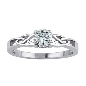 Lesklý ocelový prsten v keltském stylu velikost obvod 55 mm