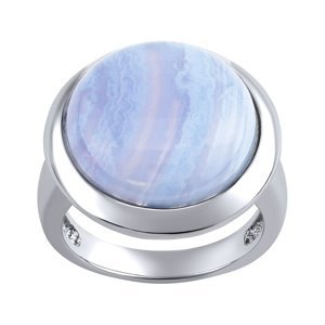 Stříbrný prsten s přírodním Achátem velikost obvod 50 mm