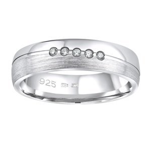 Snubní stříbrný prsten PRESLEY v provedení se zirkony pro ženy velikost obvod 49 mm