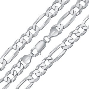 Stříbrný masivní řetěz Figaro pro muže 9 mm varianta 70 cm