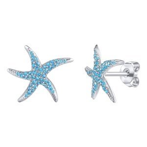 Stříbrné náušnice mořské hvězdice Astra s Brilliance Zirconia