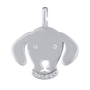 Stříbrný přívěsek Roxy ve tvaru psa s Brilliance Zirconia