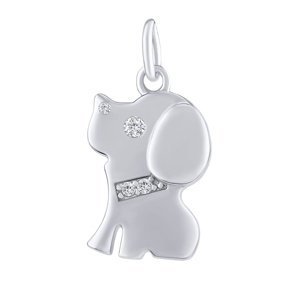 Stříbrný přívěsek Phoebe ve tvaru psa s Brilliance Zirconia
