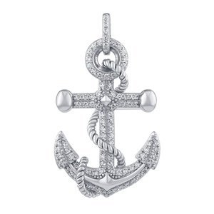 Stříbrný přívěsek Sailor ve tvaru kotvy s Brilliance Zirconia