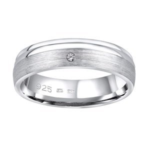 Snubní stříbrný prsten AMORA v provedení se zirkonem pro ženy velikost obvod 60 mm