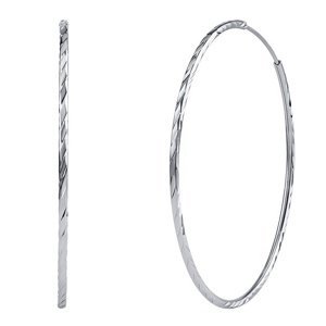Stříbrné náušnice kruhy Mina broušené 60 mm
