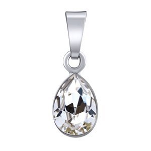 Stříbrný přívěsek Drop ve tvaru kapky  Swarovski® Crystals  čirý
