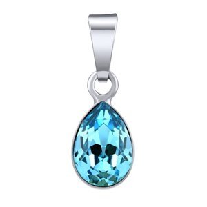 Stříbrný přívěsek Drop ve tvaru kapky  Swarovski® Crystals  aquamarine
