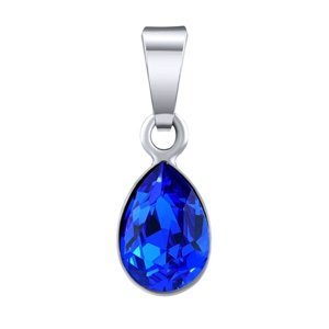 Stříbrný přívěsek Drop ve tvaru kapky  Swarovski® Crystals  tmavě modrý