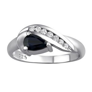Stříbrný prsten VALERIA s přírodním safírem velikost obvod 58 mm