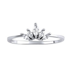Stříbrný prsten Tiana s Brilliance Zirconia ve tvaru korunky velikost obvod 46 mm