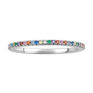 Stříbrný prsten Vally s barevnými Brilliance Zirconia velikost obvod 60 mm
