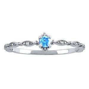 Stříbrný prsten Manon s modrým a čirými Brilliance Zirconia velikost obvod 60 mm