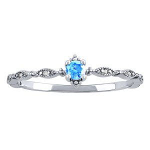 Stříbrný prsten Manon s modrým a čirými Brilliance Zirconia velikost obvod 57 mm