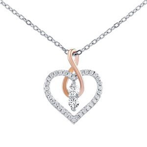 Stříbrný náhrdelník Camilla s přívěskem srdce a Infinity s Brilliance Zirconia