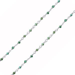 Stříbrný náhrdelník s pravým smaragdem Arika