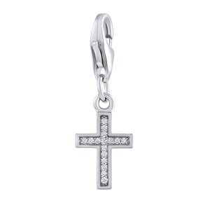 Stříbrný přívěsek křížek Abrid s Brilliance Zirconia
