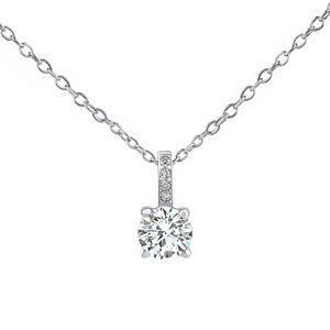 Stříbrný náhrdelník s čirými Swarovski® Zirconia 7 mm