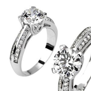 Stříbrný prsten PROELIO se Swarovski® Zirconia velikost obvod 59 mm