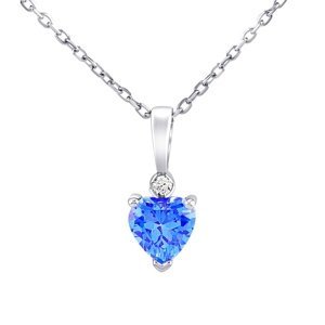 Stříbrný náhrdelník srdce Aris se světle modrým Brilliance Zirconia