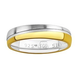 Snubní stříbrný prsten Glowie pozlacený žlutým zlatem velikost obvod 57 mm