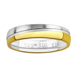 Snubní stříbrný prsten Glowie pozlacený žlutým zlatem velikost obvod 50 mm