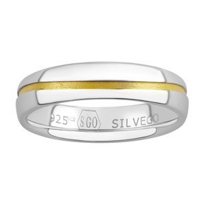 Snubní stříbrný prsten Sunny pozlacený žlutým zlatem velikost obvod 56 mm