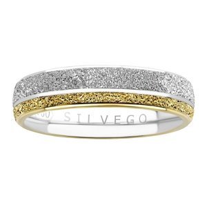 Snubní stříbrný prsten FLERS pozlacený žlutým zlatem velikost obvod 55 mm