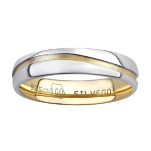 Snubní stříbrný prsten MARIAGE pozlacený žlutým zlatem velikost obvod 57 mm