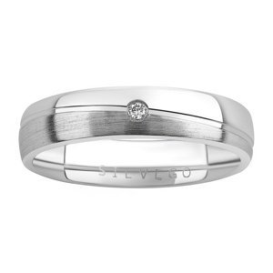 Snubní stříbrný prsten GLAMIS s diamantem velikost obvod 55 mm