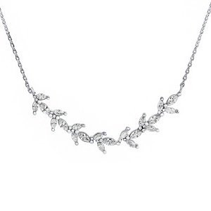 Stříbrný náhrdelník Zoe s přívěskem ve tvaru lístků s Brilliance Zirconia