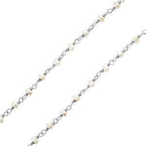 Stříbrný náhrdelník s přírodními bílými perlami Arika