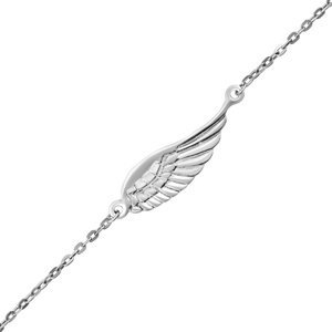 Stříbrný nákotník s přívěskem andělské křídlo - 22+4 cm