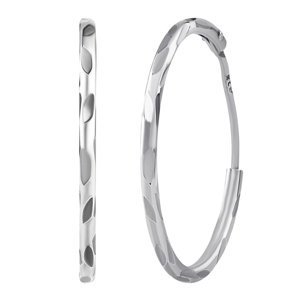 Stříbrné náušnice kruhy Janis s diamantovým výbrusem 15 mm