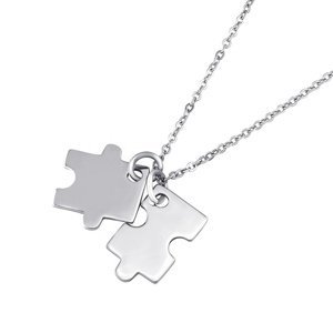 Stříbrný náhrdelník s přívěsky puzzle