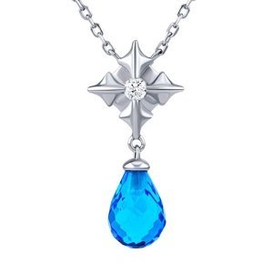 Stříbrný náhrdelník Julie se světle modrými a čirými Brilliance Zirconia - 42+5 cm