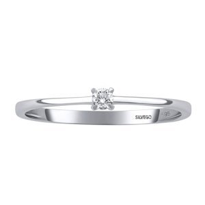 Zlatý zásnubní prsten Riley z bílého zlata s diamantem 0,05 ct velikost obvod 55 mm