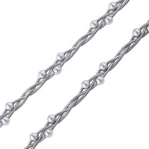 Stříbrný proplétaný náhrdelník pro ženy Calesia 40+5 cm