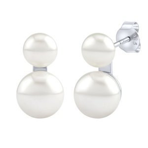 Stříbrné náušnice Noelle s bílými přírodními perlami
