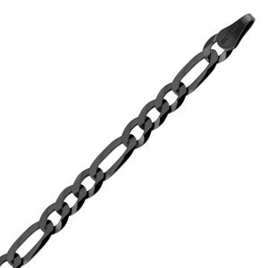 Stříbrný náhrdelník FIGARO 4 mm - černý, ruthenium varianta 45 cm