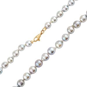 Luxusní perlový náhrdelník Attina z přírodních perel Akoya se zlatým zapínáním