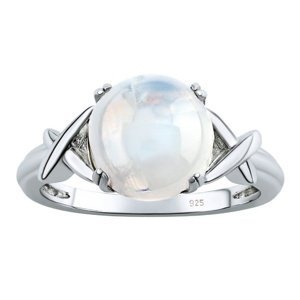 Stříbrný prsten Donel s pravým měsíčním kamenem velikost obvod 56 mm