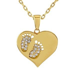Zlatý náhrdelník Darya se srdcem ze žlutého zlata s Brilliance Zirconia
