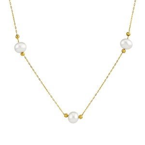 Zlatý náhrdelník Rosemary s pravými perlami