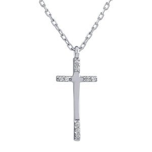 Stříbrný náhrdelník Simon s křížkem a Brilliance Zirconia