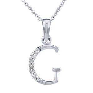 Stříbrný náhrdelník s přívěskem písmene G s Brilliance Zirconia